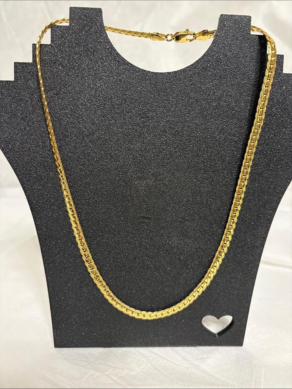 Gold 18K Overlay Flat Chain Necklace